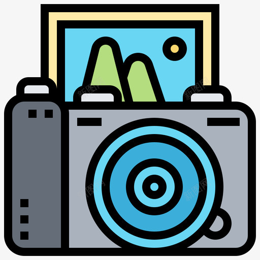 相机小工具25线性颜色图标svg_新图网 https://ixintu.com 小工具25 相机 线性颜色