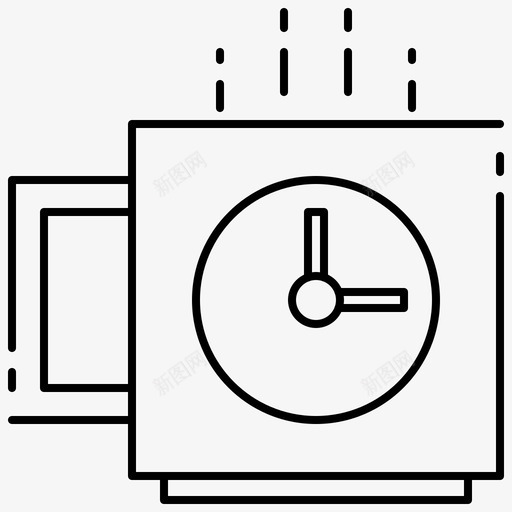 咖啡休息时间商务时钟图标svg_新图网 https://ixintu.com tanahcon商务黑白 咖啡休息时间 商务 时钟 杯子