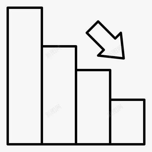 条形图业务图表图标svg_新图网 https://ixintu.com 下降 业务 减少 商业和金融 图表 条形图 金融