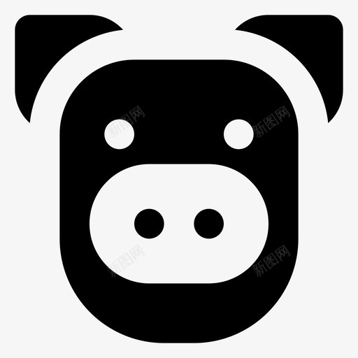 猪动物脸图标svg_新图网 https://ixintu.com 农场 动物 大肥猪 小猪 肥猪