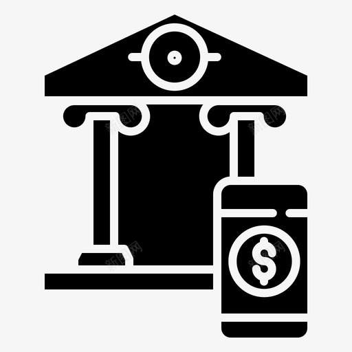 银行移动应用16字形图标svg_新图网 https://ixintu.com 字形 应用 移动 银行