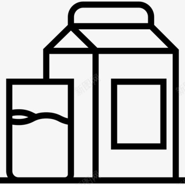 牛奶饮料22线性图标图标