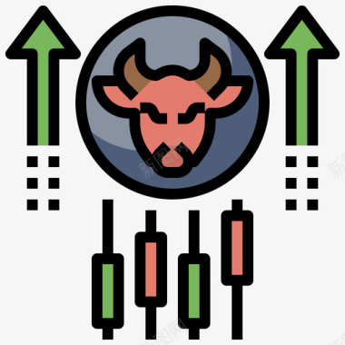 股票股票投资4线性颜色图标图标