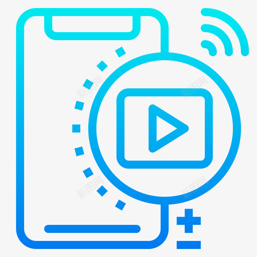 视频播放器智能手机28渐变图标svg_新图网 https://ixintu.com 手机 播放器 智能 渐变 视频