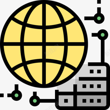 网络技术与电子线颜色图标图标