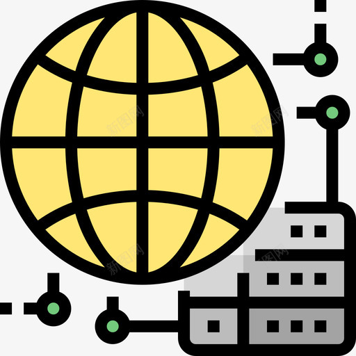 网络技术与电子线颜色图标svg_新图网 https://ixintu.com 技术与电子 线颜色 网络