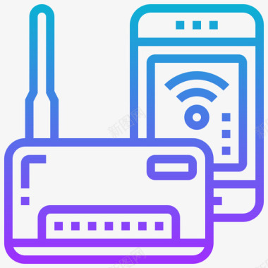 Wifi网络技术6渐变图标图标