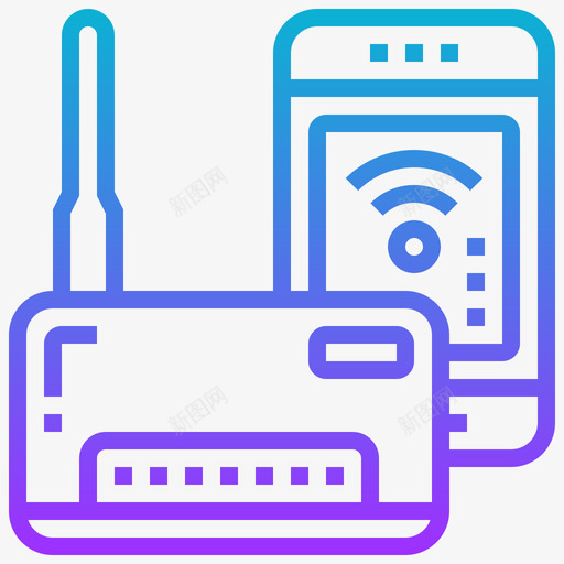 Wifi网络技术6渐变图标svg_新图网 https://ixintu.com Wifi 渐变 网络技术