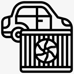 汽车冷却系统冷却系统汽车维修线性图标高清图片