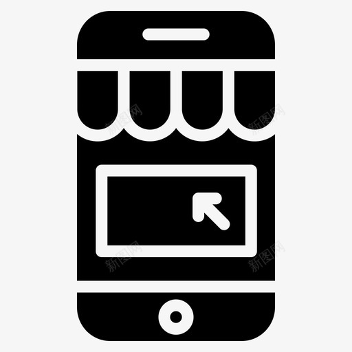 移动应用程序电子商务市场图标svg_新图网 https://ixintu.com 商店 在线购物 市场 电子商务 移动应用程序 购物1黑填充