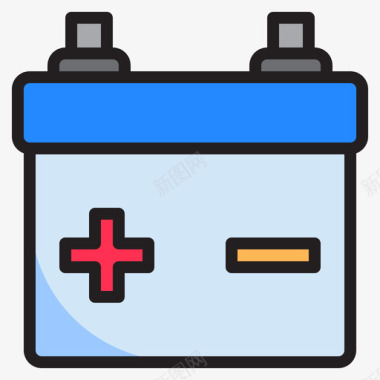电池电子9线性颜色图标图标