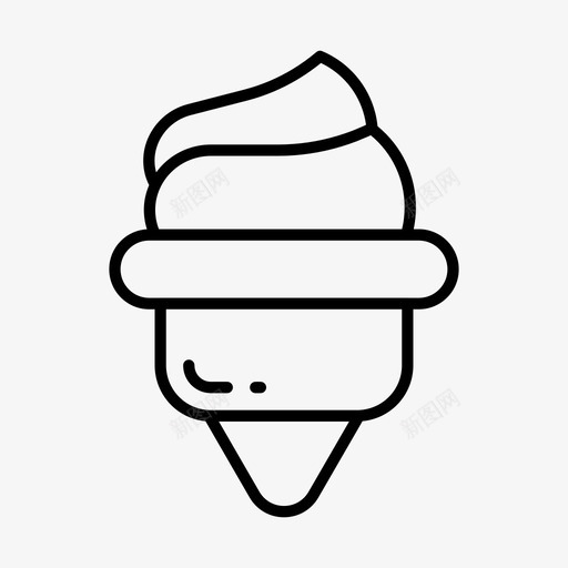 冰淇淋筒快餐图标svg_新图网 https://ixintu.com 冰淇淋筒 快餐图标