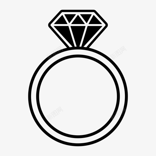 钻石戒指订婚戒指珠宝图标svg_新图网 https://ixintu.com 戒指 珠宝 订婚 钻石