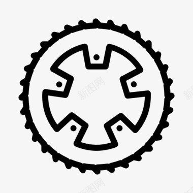 链环自行车零件图标图标