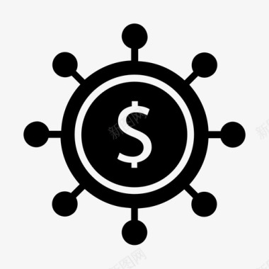 美元共享连接金钱图标图标