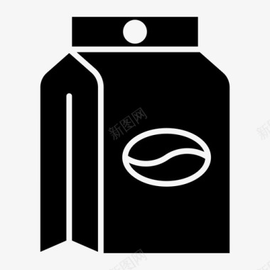 咖啡袋包装商店图标图标