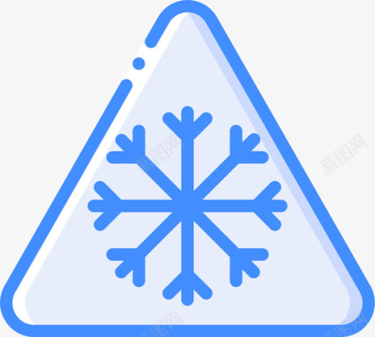 雪警告标志1蓝色图标图标