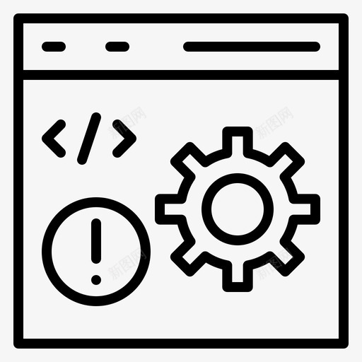 浏览器编码开发图标svg_新图网 https://ixintu.com 开发 浏览器 编码 编程 编程和编码