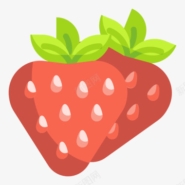 草莓水果和蔬菜49扁平图标图标