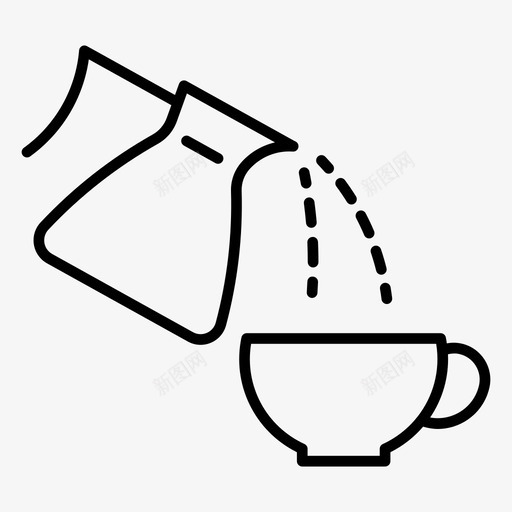 咖啡壶水壶续杯图标svg_新图网 https://ixintu.com 咖啡壶 水壶 续杯
