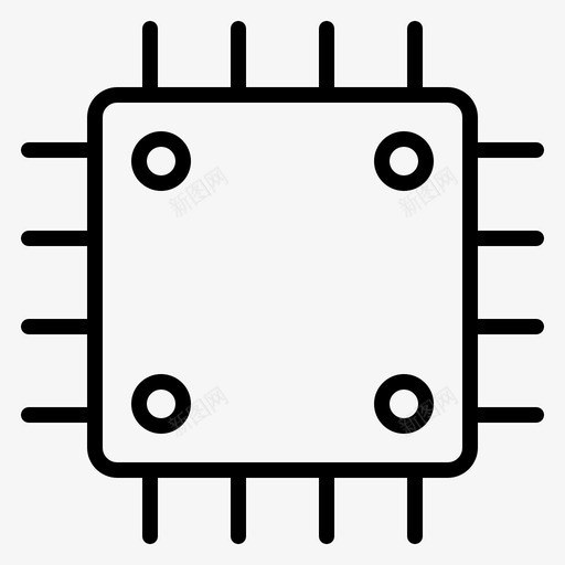 芯片组计算机设备图标svg_新图网 https://ixintu.com 小工具 硬件 芯片组 计算机 设备