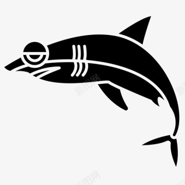鲨鱼危险海洋图标图标
