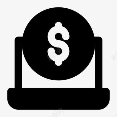 商务笔记本电脑管理资金图标图标