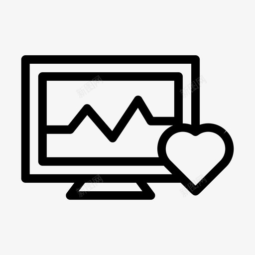 心脏脉冲生命医疗图标svg_新图网 https://ixintu.com 医疗 医疗健康线字形 屏幕 心脏脉冲 生命 监视器