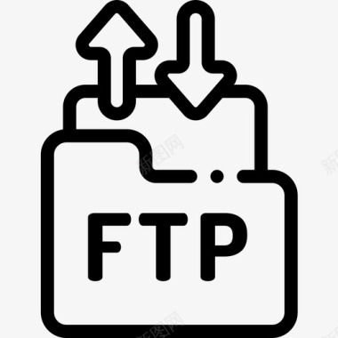 Ftp数据库和服务器12线性图标图标