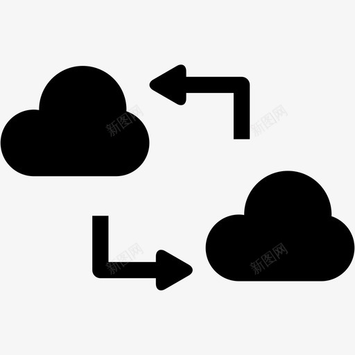 云同步区块链数据图标svg_新图网 https://ixintu.com 云同步 区块链 数据 数据库 网络