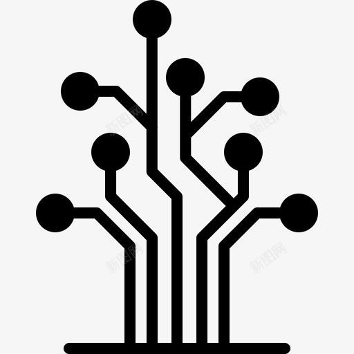 树电路数字图标svg_新图网 https://ixintu.com 数字 电子 电路 硬件 网络
