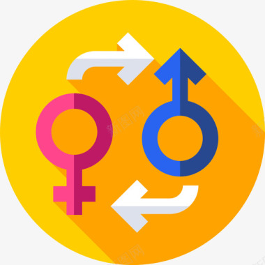 性别重新分配性别认同7扁平图标图标