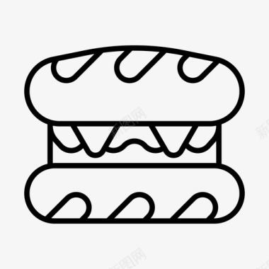 三明治食物快餐图标图标