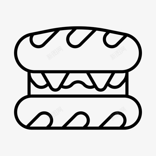 三明治食物快餐图标svg_新图网 https://ixintu.com 三明治 快餐图标 食物