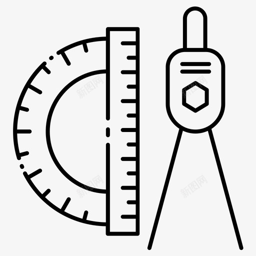 几何罗盘d比例尺图标svg_新图网 https://ixintu.com 几何 学校 工程 常规 比例尺 线集 罗盘