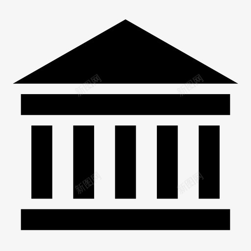 城市银行建筑图标svg_新图网 https://ixintu.com 24像素 城市 建筑 房产 房子 货币 铭文 银行