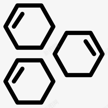 细胞六边形科学图标图标