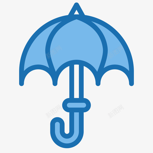 雨伞旅行工具3蓝色图标svg_新图网 https://ixintu.com 旅行工具3 蓝色 雨伞