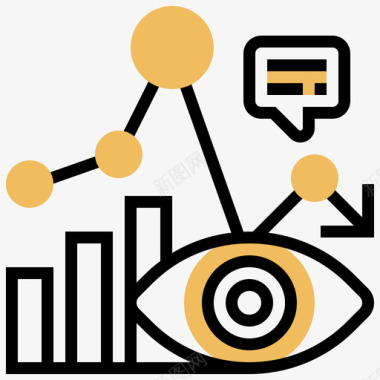 分析统计分析5黄色阴影图标图标