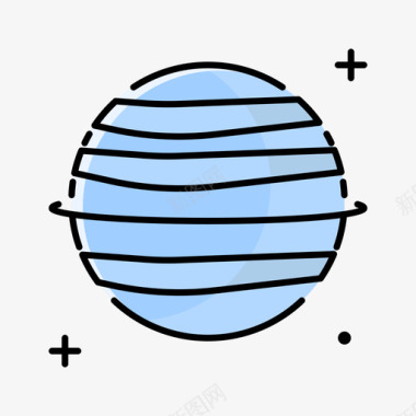 海王星149号太空线性颜色图标图标