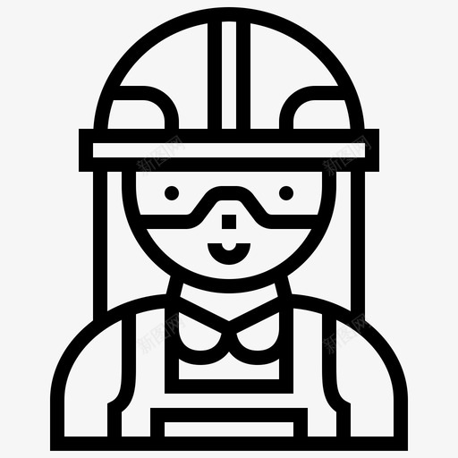 工人工程师头盔图标svg_新图网 https://ixintu.com 头盔 妇女 工人 工程师 施工工人 防护