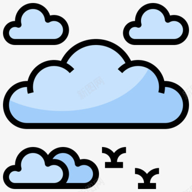 云249天气线性颜色图标图标