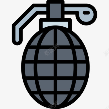 手榴弹士兵2线性颜色图标图标