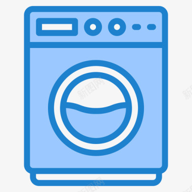洗衣机电子10蓝色图标图标