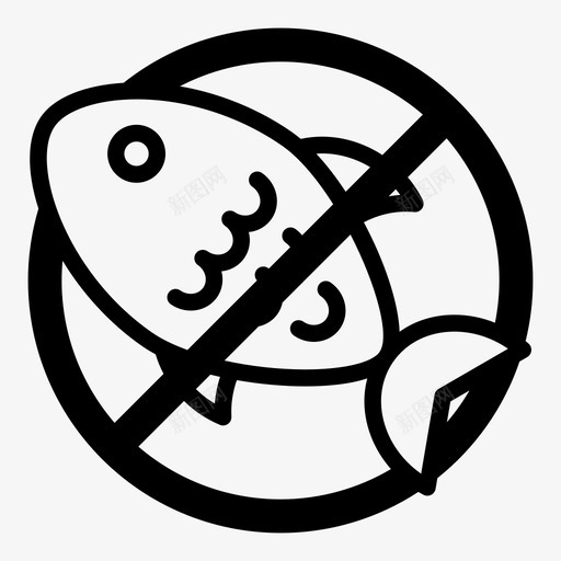 鱼类过敏过敏原肉类图标svg_新图网 https://ixintu.com 海鲜 肉类 过敏原 过敏原系列 鱼类过敏