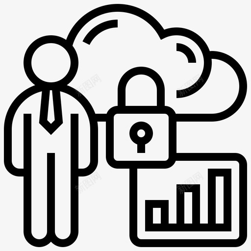 私有云个人图标svg_新图网 https://ixintu.com 个人 云 云服务线1 安全 服务器 私有