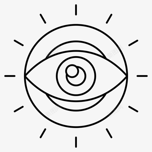 眼睛眼球焦点图标svg_新图网 https://ixintu.com 工商管理 焦点 目标 眼球 眼睛 细线