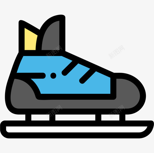 溜冰鞋曲棍球18线性颜色图标svg_新图网 https://ixintu.com 曲棍球 溜冰鞋 线性 颜色