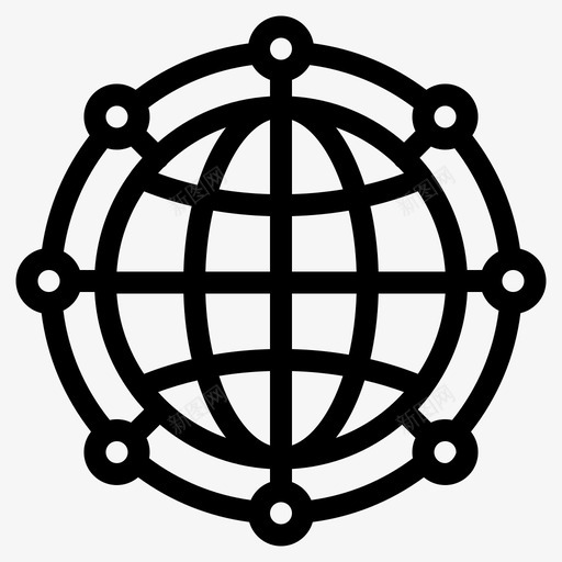 数据全球互联网图标svg_新图网 https://ixintu.com 云计算 互联网 全球 技术 数据 网络