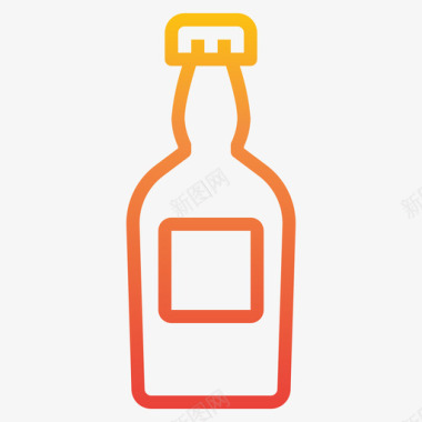 啤酒瓶瓶子和容器2梯度图标图标